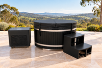 Black Canadian Red Cedar Tub with Ice-Producing Chiller