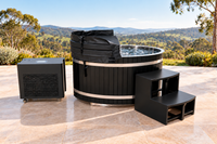 Black Canadian Red Cedar Tub with Ice-Producing Chiller