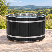 Black Canadian Red Cedar Tub with Ice-Producing Chiller